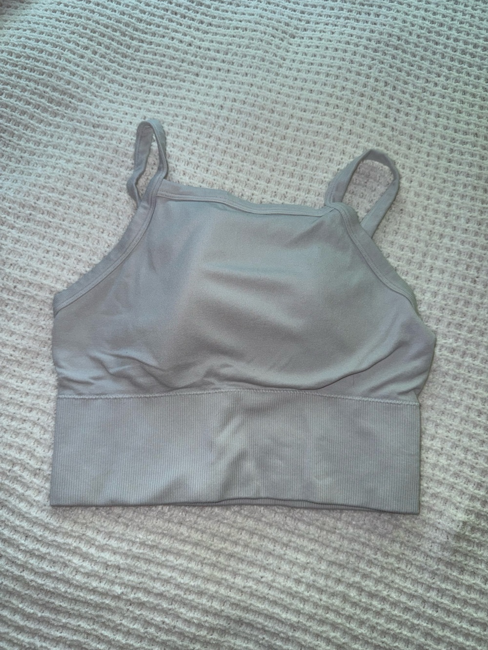 Seamless Scoop Neck Cami Tank Top - Light Gray